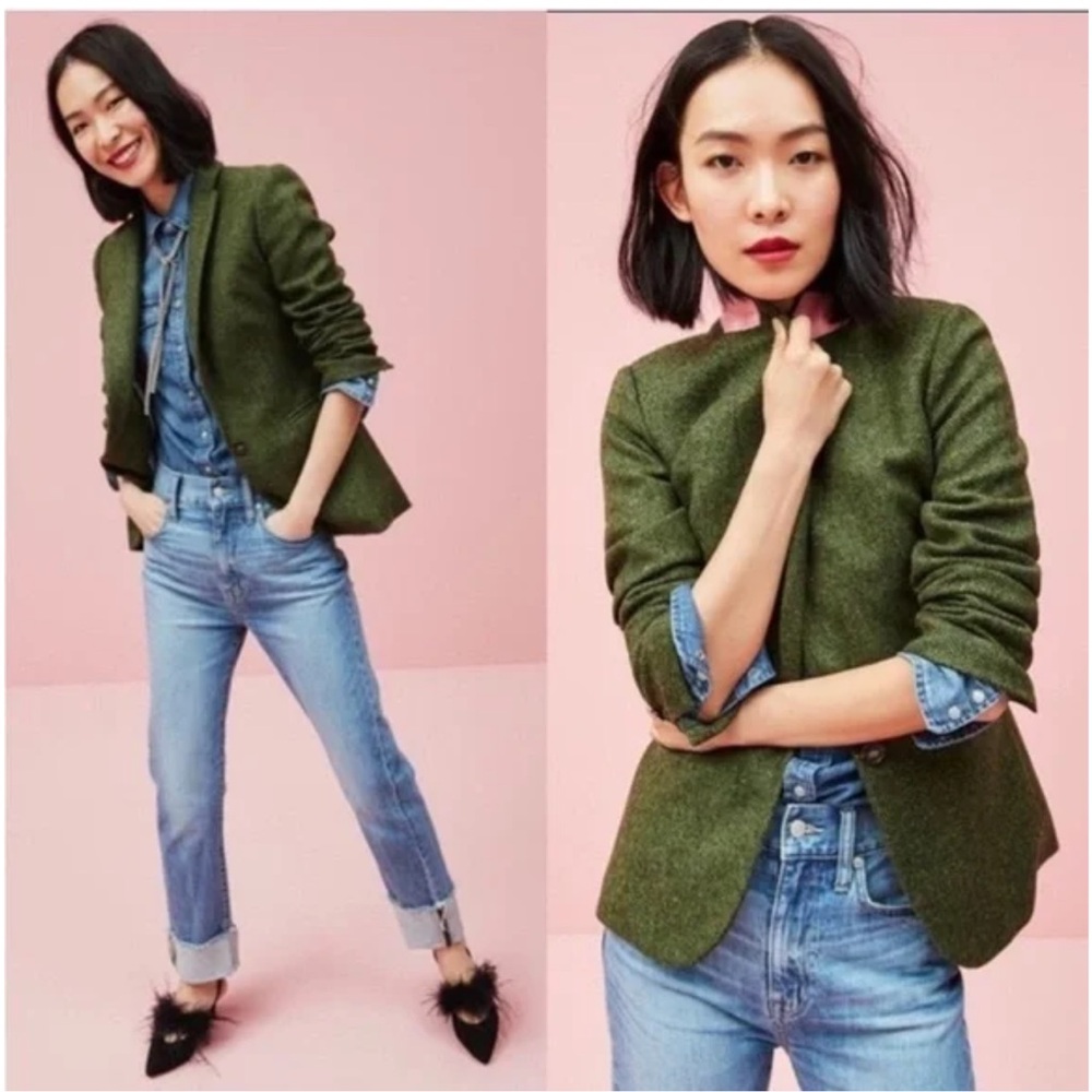 J.CREW Parke Blazer in Wool Moon Tweed English Meadow